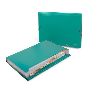 Mapa cu elastic 12 compartimente Forpus 21642 verde Mapa cu elastic 12 compartimente Forpus 21642 verde