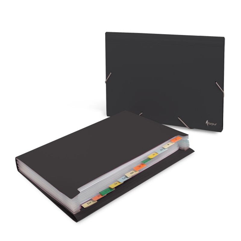 Mapa cu elastic 12 compartimente Forpus 21641 neagra