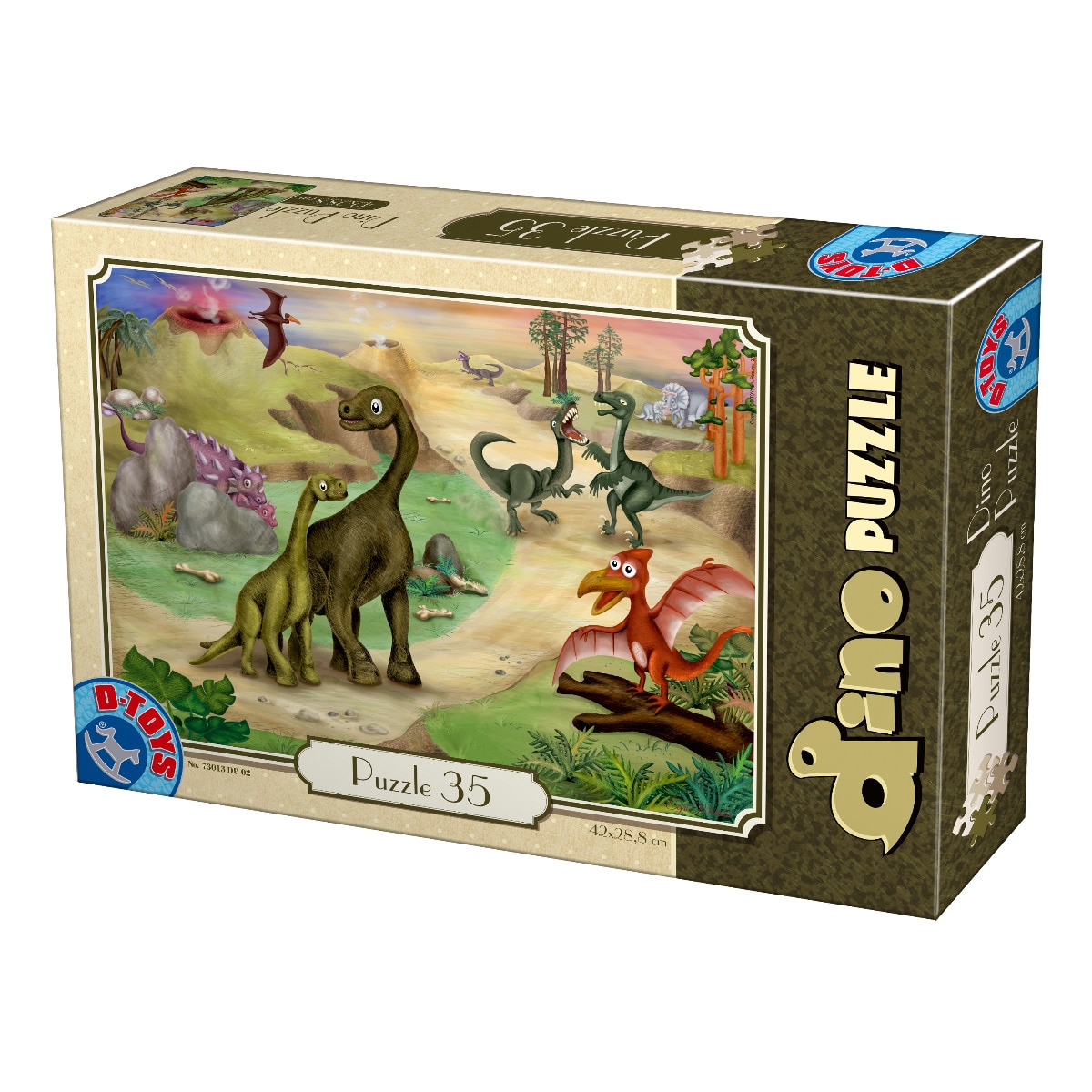 Puzzle D-Toys Dino, Model 2, 35 piese