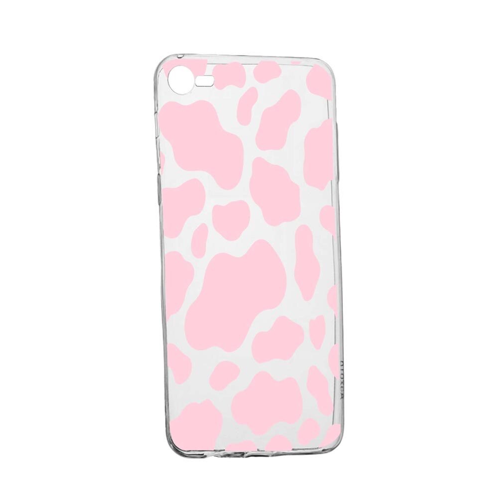 Husa Silicon Compatibila Cu Apple iPhone 7 / 8, Pink Cow, rezistenta la uzura, anti-alunecare, 786