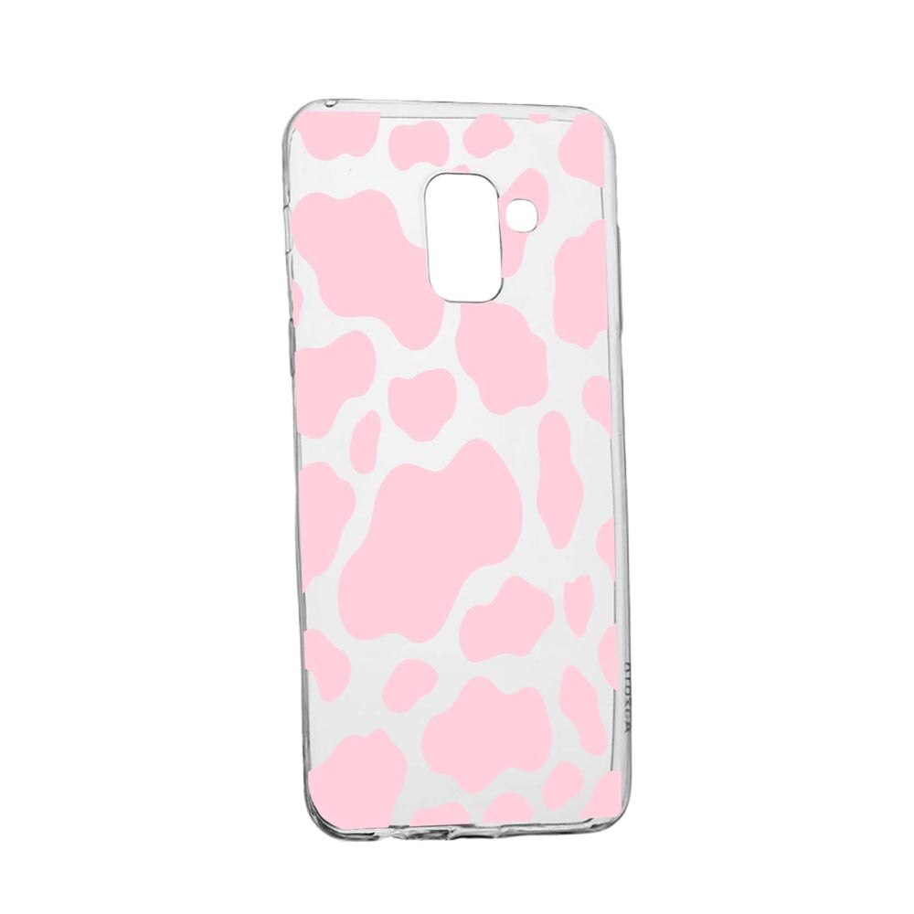 Husa Silicon Compatibila Cu Samsung Galaxy Galaxy A6 Plus / J8 2018, Pink Cow, rezistenta la uzura, anti-alunecare, 786
