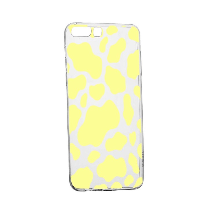 Калъф, съвместим с Huawei P10 Plus, Yellow Cow, Силикон, устойчив на износване, 787