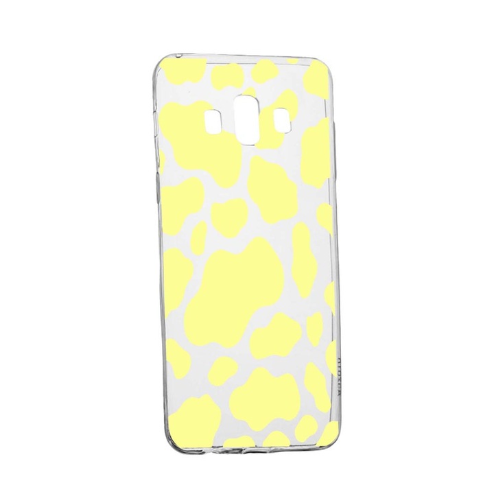 Husa Silicon Compatibila Cu Samsung Galaxy J6 Plus 2018, Yellow Cow, rezistenta la uzura, anti-alunecare, 787