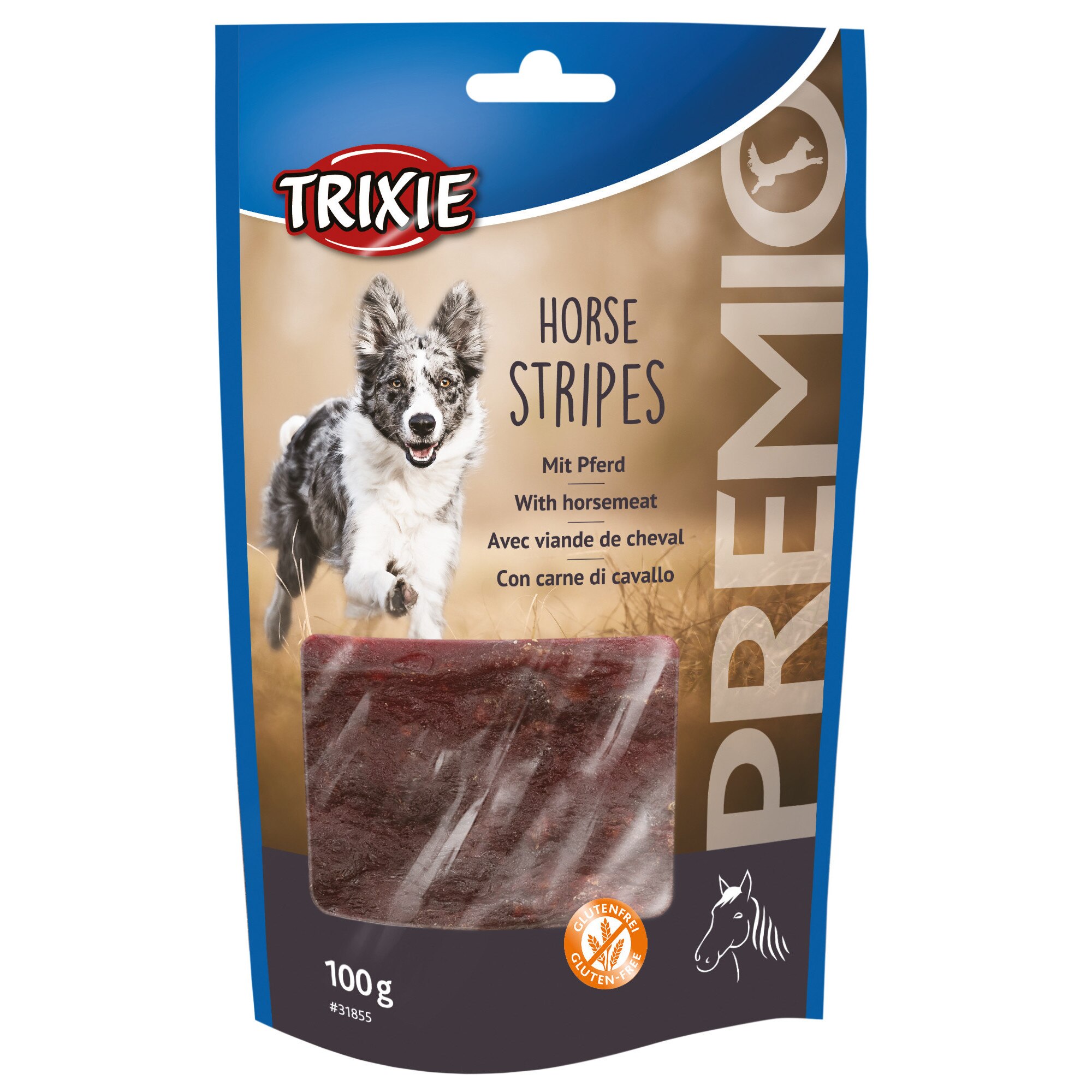 Recompense Trixie fasii din carne de cal pentru caini 100 g / 11 cm