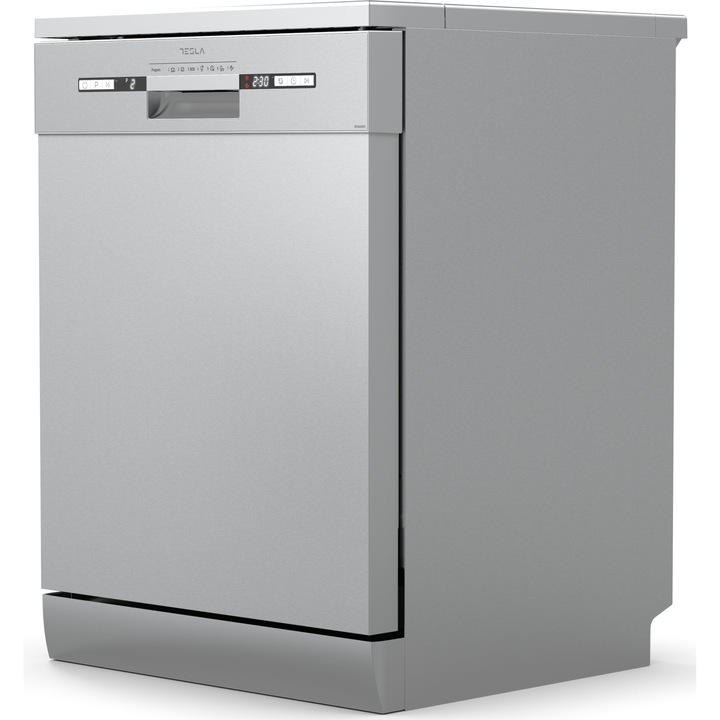 Tesla WD661MX Szabadonálló mosogatógép, 60 cm, 12 teríték, 7 program, Késleltetett indítás, Fél töltet, E energiaosztály, Rozsdamentes acél