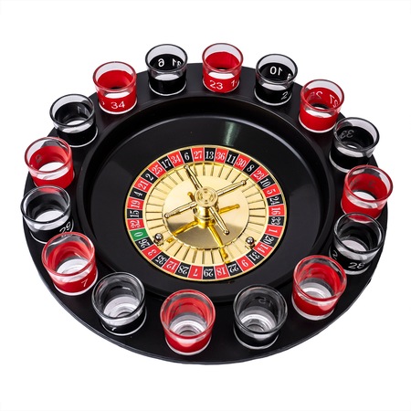 Rulett játék 16 shot szemüveggel, piros - fekete / CC145