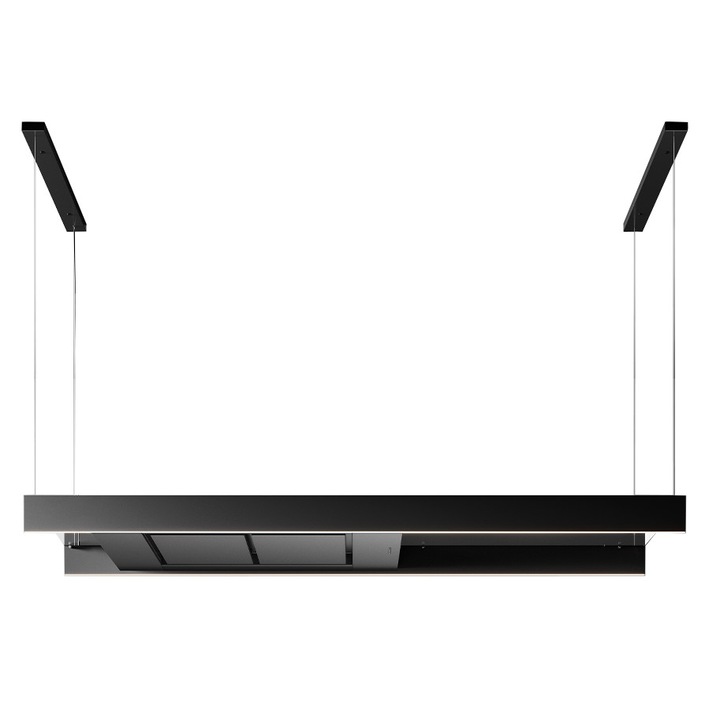 Hota insula Falmec Light, L=180 cm, Filtru Carbon Zeo, Varianta Negru Mat