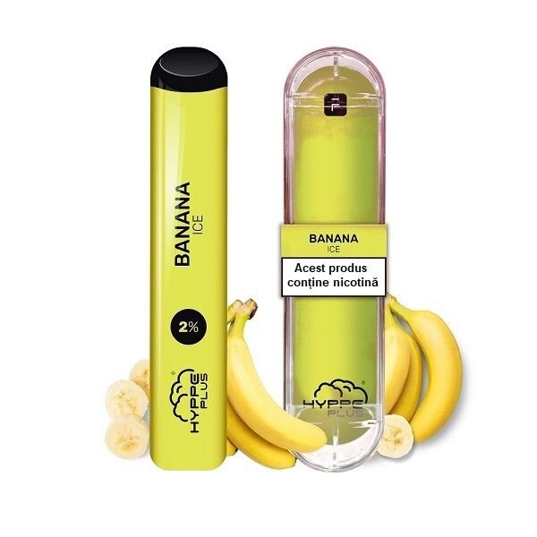 Kit Tigara Electronica Hyppe Plus - Banana Ice ,Dispozitiv de unica folosinta ,1,6ml ,20mg NicSalt ,autonomie 400 pufuri