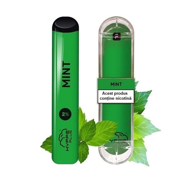 Kit Tigara Electronica Hyppe Plus - Mint ,Dispozitiv de unica folosinta ,1,6ml ,20mg NicSalt ,autonomie 400 pufuri