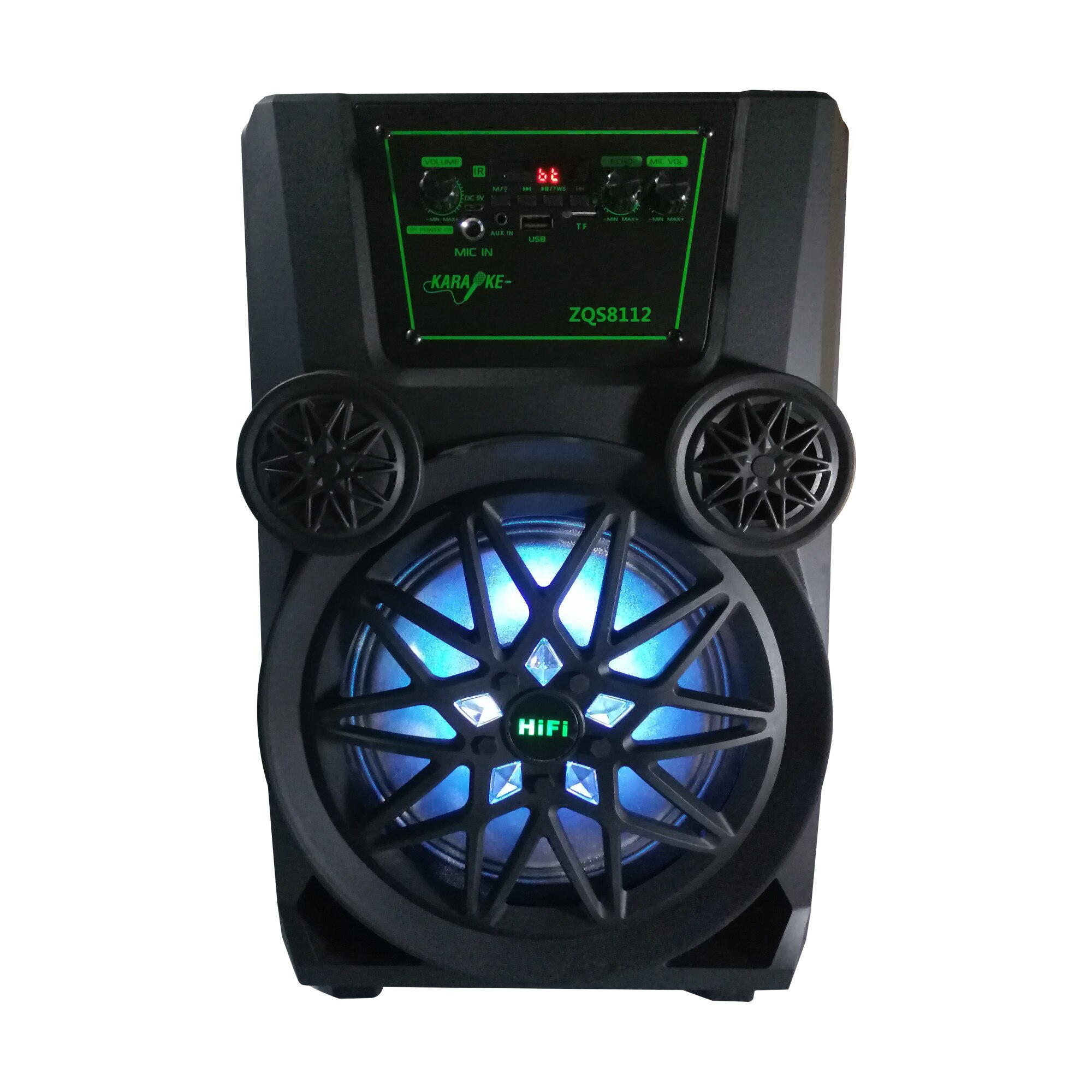 Boxa Portabila elSales, ELS-ZQS-8112, cu Bluetooth, Telecomanda, Microfon, USB, Lumini LED