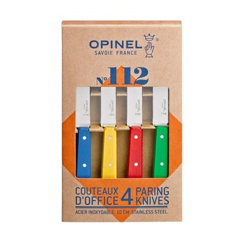 Set 4 cutite curatat legume si fructe Opinel nr. 112, multicolor Set 4 cutite curatat legume si fructe Opinel nr. 112, multicolor
