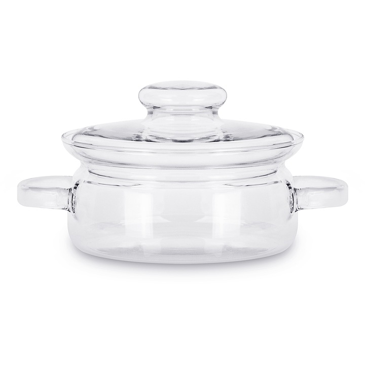 Oala de sticla rezistenta la caldura cu capac, SIMAX, 1 l, Transparent