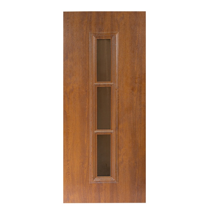 Panel ornamental PVC, model SEDUM, culoare Alb interior - Nuc exterior, grosime 24mm