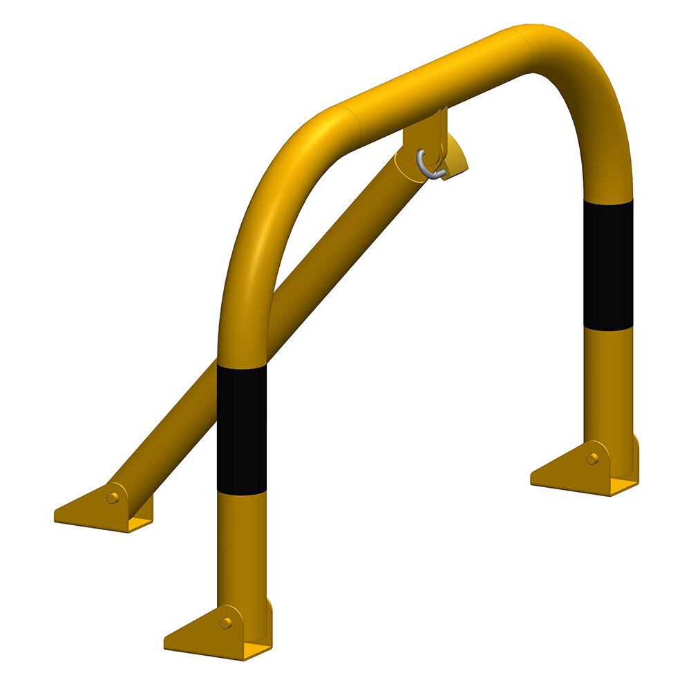 Blocator parcare tip arc, Sigtra, Poarta Eco, model BPP-02, 600x400 mm, lacat, dibluri, holsuruburi, galben