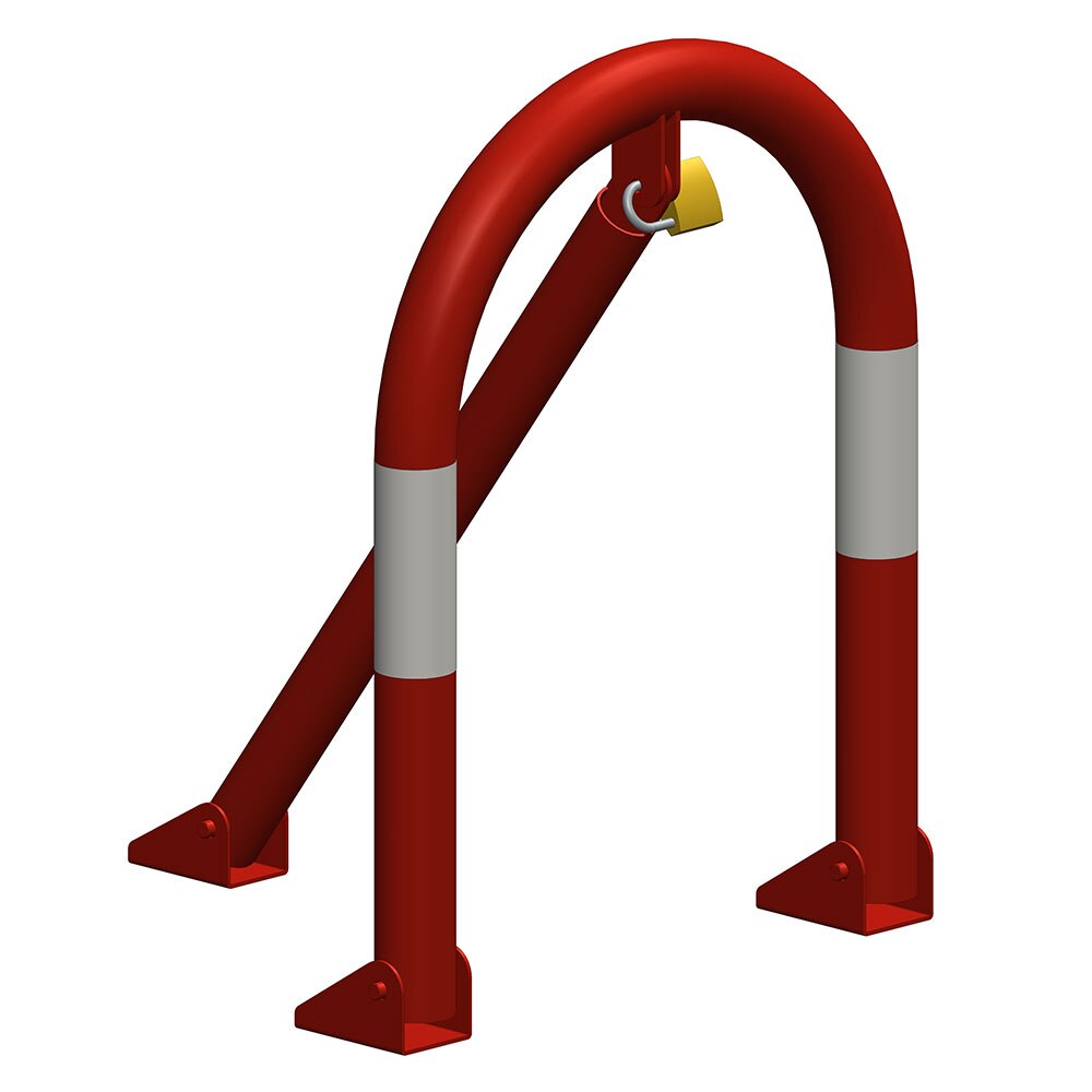 Blocator parcare tip arc, Sigtra, Poarta Mini, model BPP-03, 340x450 mm, lacat, dibluri, holsuruburi, rosu