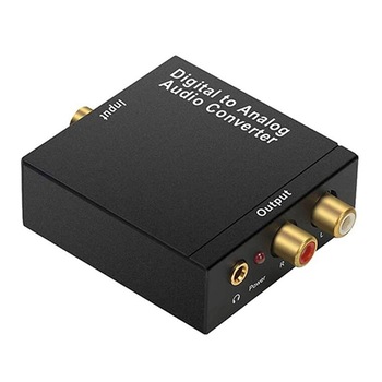 Convertor audio digital/analogic Kosiil, RCA analogic L / R, analogic Toslink Optic la adaptor jack 3.5mm pentru PS3, HD, DVD, PS4, Amp, Apple TV, Home Cinema, Negru Convertor audio digital/analogic Kosiil, RCA analogic L / R, analogic Toslink Optic la adaptor jack 3.5mm pentru PS3, HD, DVD, PS4, Amp, Apple TV, Home Cinema, Negru
