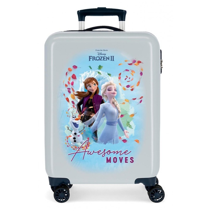 Troler cabina ABS, 4 roti, Awesome Moves Frozen 2, 55x34x20 cm