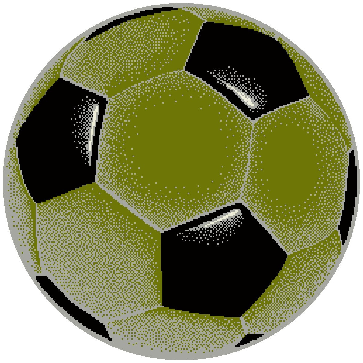 Covor Kolibri, Rotund, Minge Fotbal, Verde, 67x67 cm, 2300 gr/mp