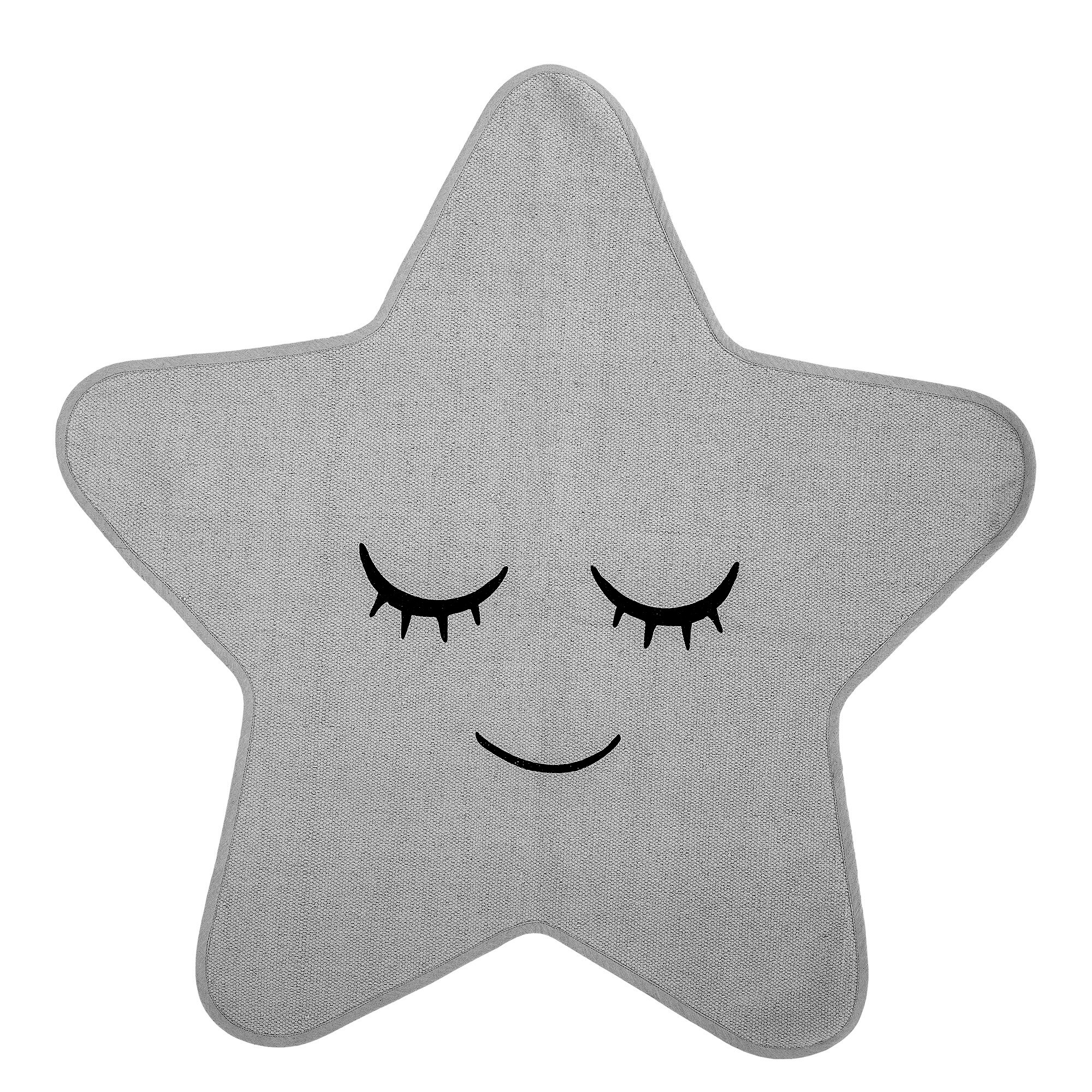 Covor tip stea, Bloomingville Star, 100x100cm, alb gri
