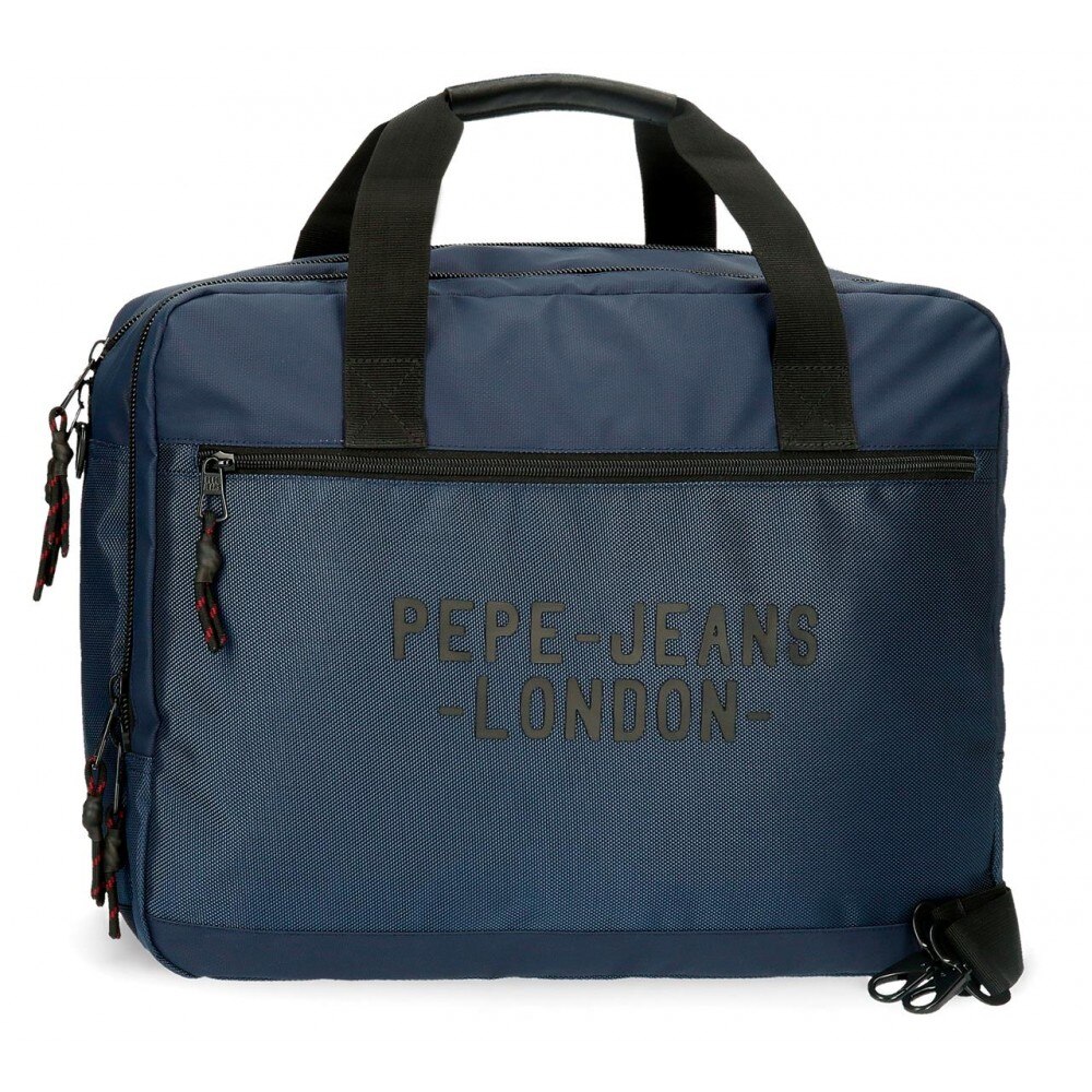 Geanta de umar cu compartiment pentru laptop 40 cm, Pepe Jeans London Bromley albastru