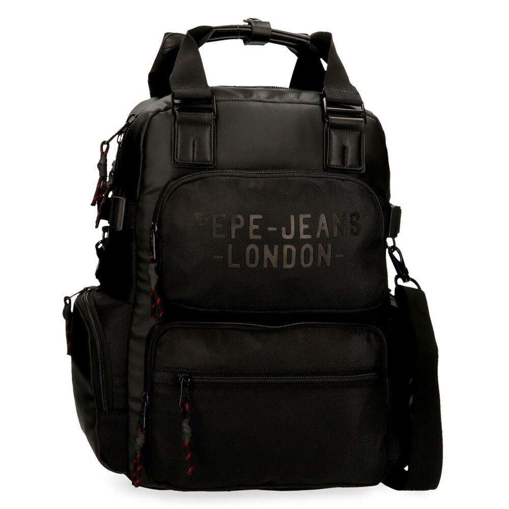 Rucsac / Geanta cu compartiment pentru laptop/tableta 41 cm, Pepe Jeans London Bromley negru