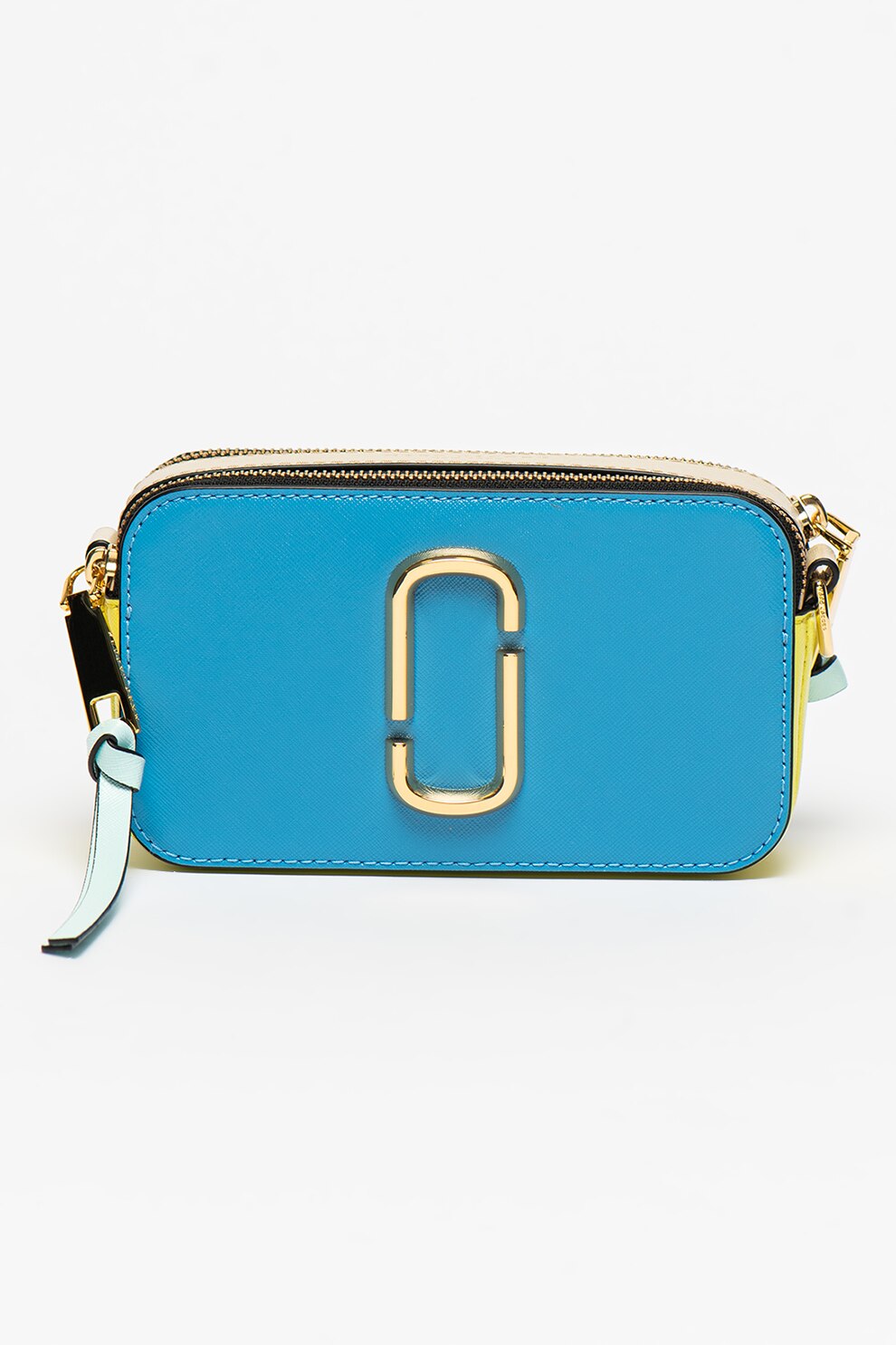 Marc Jacobs, Geanta crossbody de piele saffiano Snapshot, Albastru/Grej/Verde