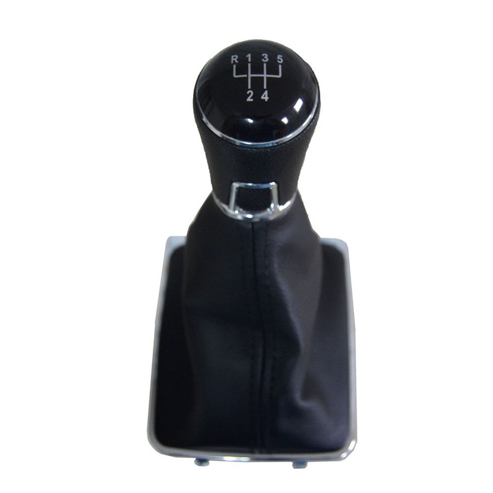 Черен 5-степенен скоростен лост + маншон за скоростен лост, съвместим с Volkswagen Passat B6 B7 CC