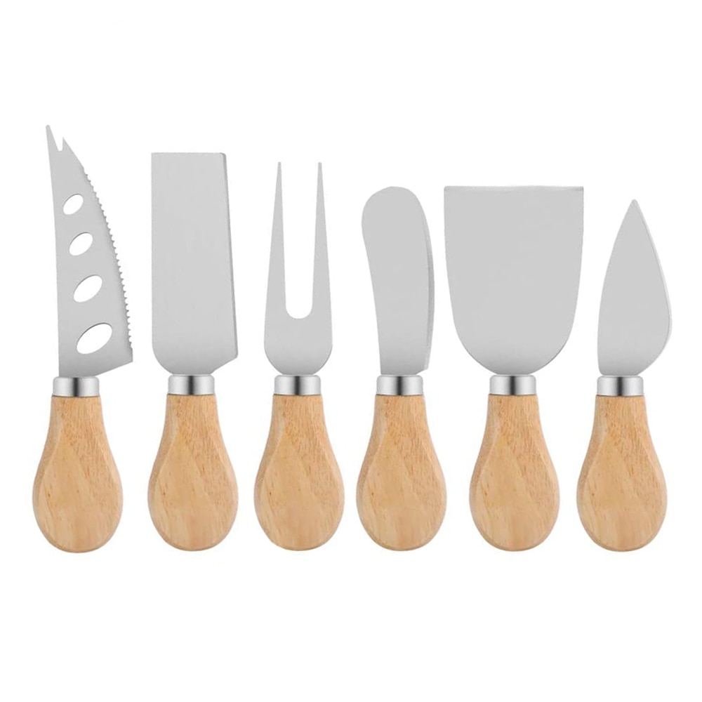 Set 6 cutite branza, awwaline, maner din bambus