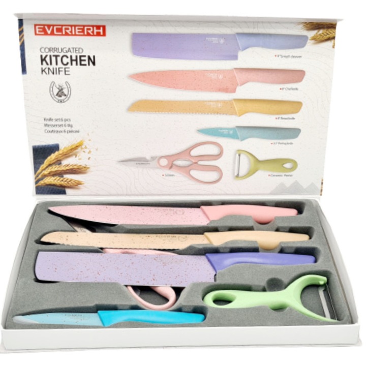 BCT KITCHEN KNIFE Késkészlet, 6 részes, rozsdamentes acél, antibakteriális