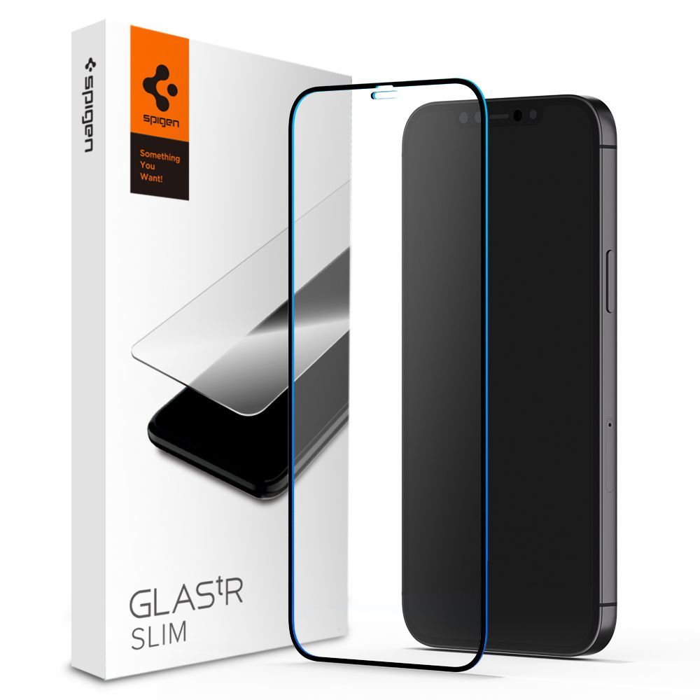Folie de protectie Spigen Sticla FC pentru iPhone 12 Pro Max, Black