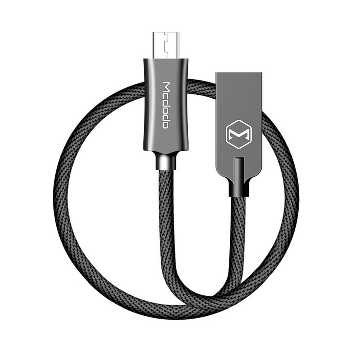 USB kábel - microUSB, Mcdodo Knight 1,0 m fekete CA-4400