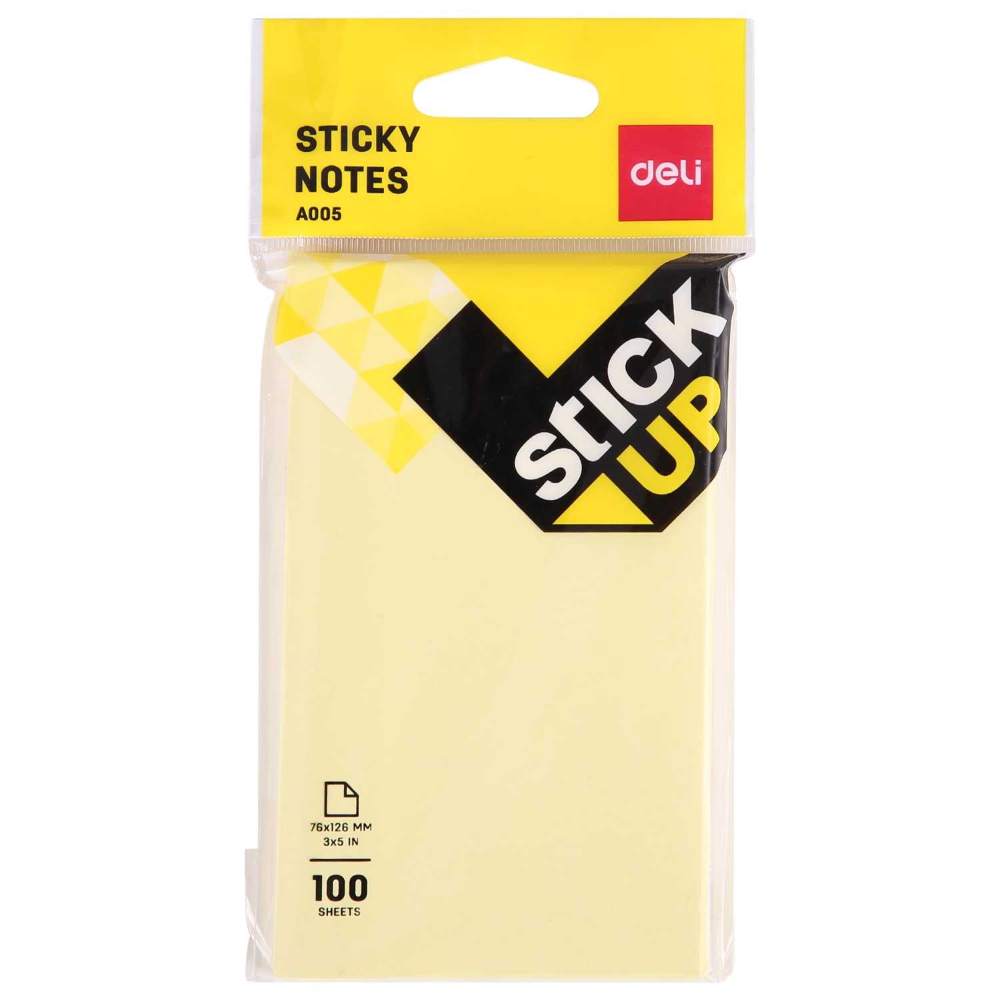 Set 100 Notite Adezive Deli Stick Up, 76x126 mm, Galben