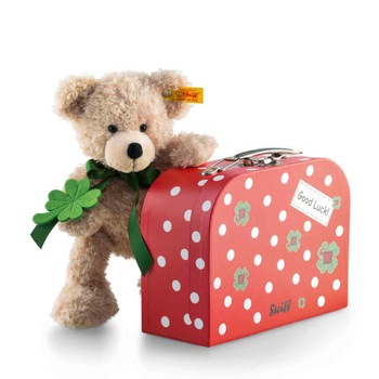 Urs de plus Fynn, Steiff, in valiza, Bej, 24 cm Urs de plus Fynn, Steiff, in valiza, Bej, 24 cm