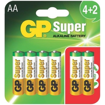 Baterii Super Alcaline GP AA, 6 buc Baterii Super Alcaline GP AA, 6 buc