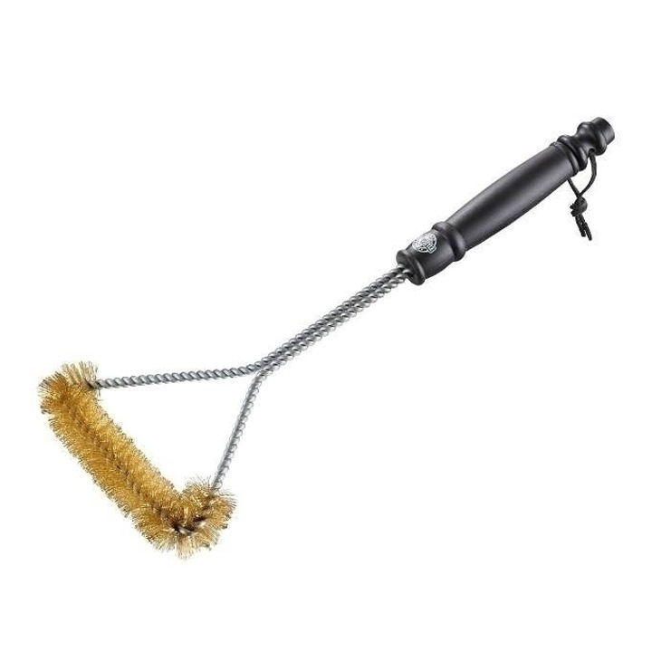 Perie pentru gratar, Gefu Barbecue 37 cm, Otel inoxidabil, Negru