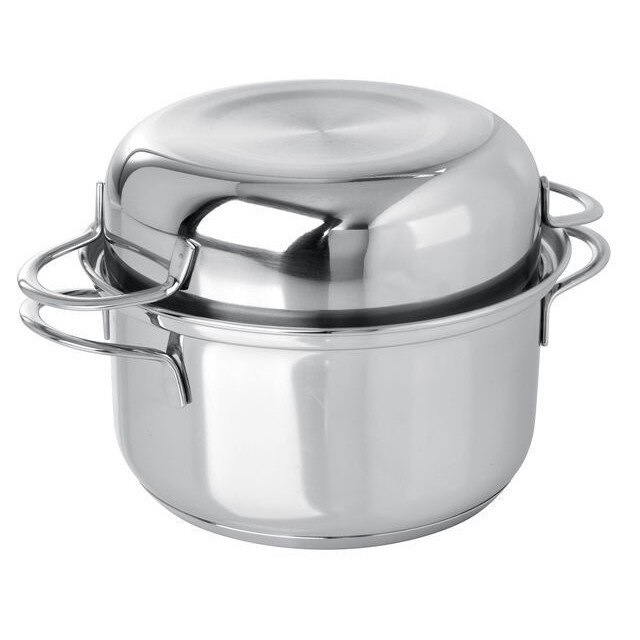 Oala inox cu capac pentru scoici 2.5 litri 24 cm diametru, inaltime 20 cm, Hendi