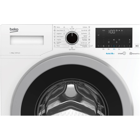 Masina de spalat rufe Beko EWTV8836XS2D, 8 kg, 1600 RPM, Clasa C, Motor ProSmart Inverter, HomeWhiz, SteamCure, AddGarment, Autodosing, Alb