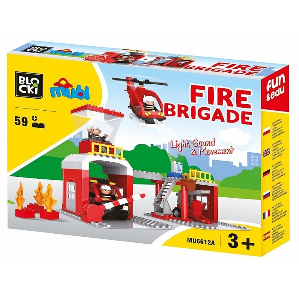 Set de constructie Blocki mubi - Statie pompieri, 59 piese