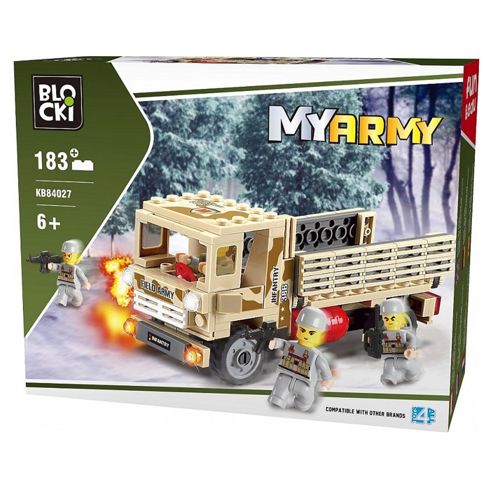Set de constructie Blocki My Army - Camion militar, 183 piese