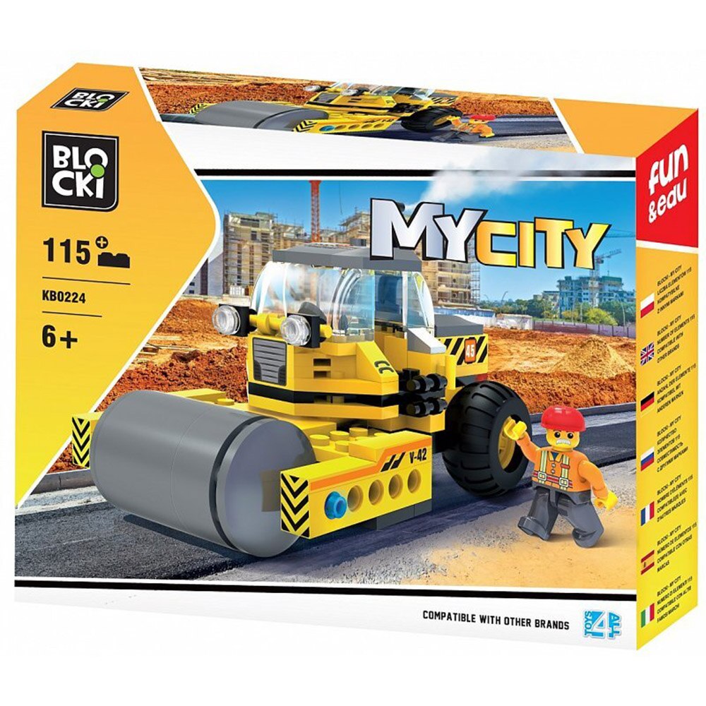Set de constructie Blocki My City - Masina cu cilindru asfaltare, 115 piese