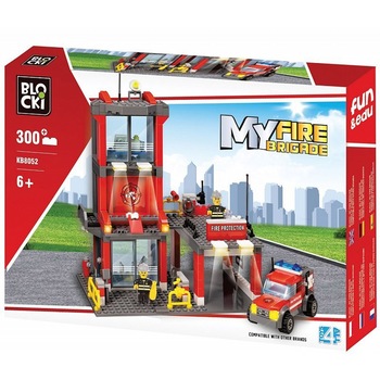 Set constructii, Statie pompieri, 300 piese, 7toys Set constructii, Statie pompieri, 300 piese, 7toys
