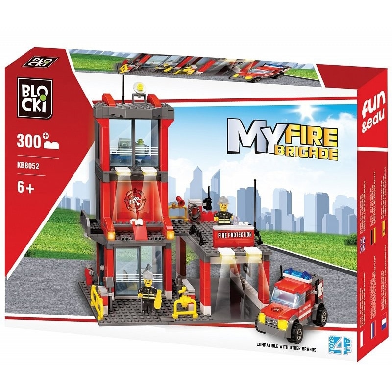 Set de constructie Blocki My Fire Brigade - Statie pompieri, 300 piese