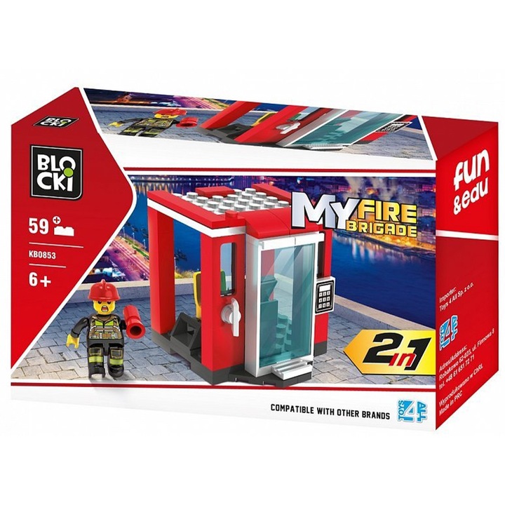 Комплект конструктор Blocki My Fire Brigade - Turn control, Пожарна, 75 части