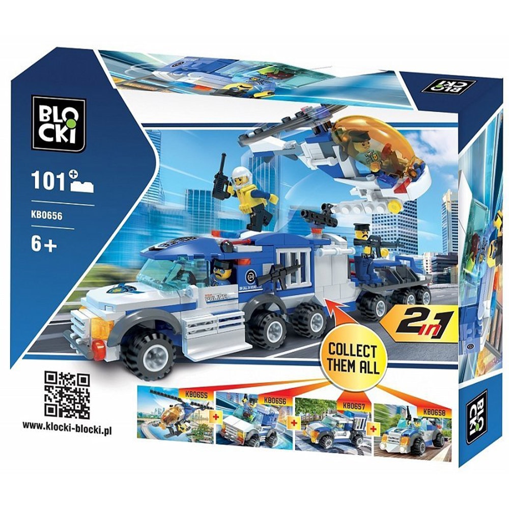 Set de constructie Blocki My Police - Jeep politie, 101 piese