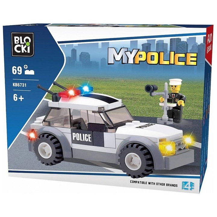Конструктор Blocki My Police - Полицейски автомобил, 69 части