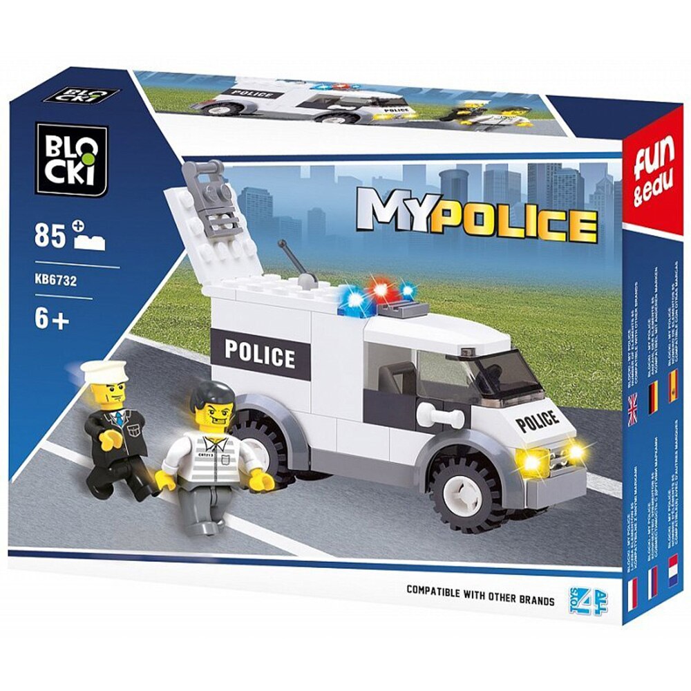 Set de constructie Blocki My Police - Masina politie, 85 piese