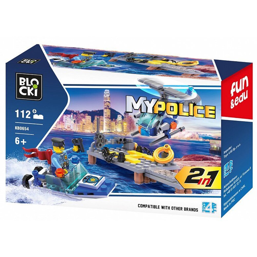 Set de constructie Blocki My Police - Platforma politie, 112 piese