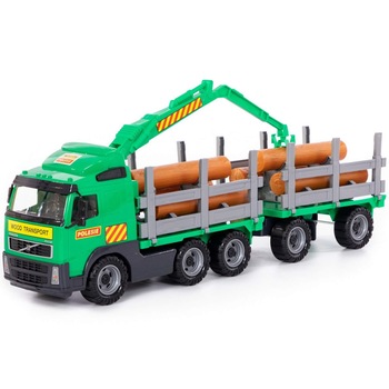 Camion cu lemne Polesie - Volvo PowerTruck, 77 x 19 x 25 cm Camion cu lemne Polesie - Volvo PowerTruck, 77 x 19 x 25 cm
