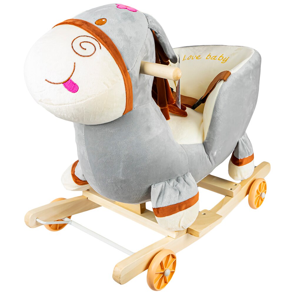 Balansoar Roben Toys - Magarus, lemn + plus, cu rotile, 52 cm