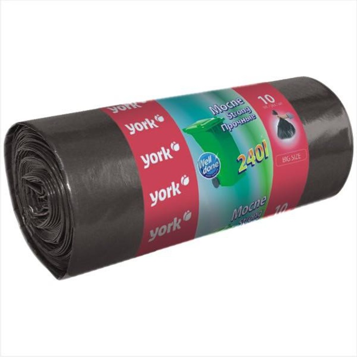 Rola saci menajeri York, Negru, 240L, 10 buc/rola